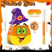 Aoriher Halloween skull piñata with bat stick, blindfold and square confetti - view 11