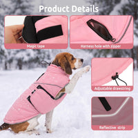 Dog Winter Jacket, Dog Windproof Reflective Jacket for Golden Retriever – Essentials for Dogs - Pink / XXXX-Large - image 3