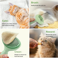 Cat Brush for Shedding, Self Cleaning Brush for Long & Short Hair Cats – Essentials for Cats - Green - image 4