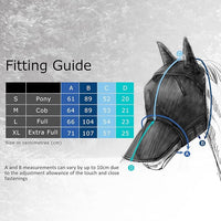 Harrison Howard CareMaster Horse Fly Mask Half Face with Ears Black Medium Cob