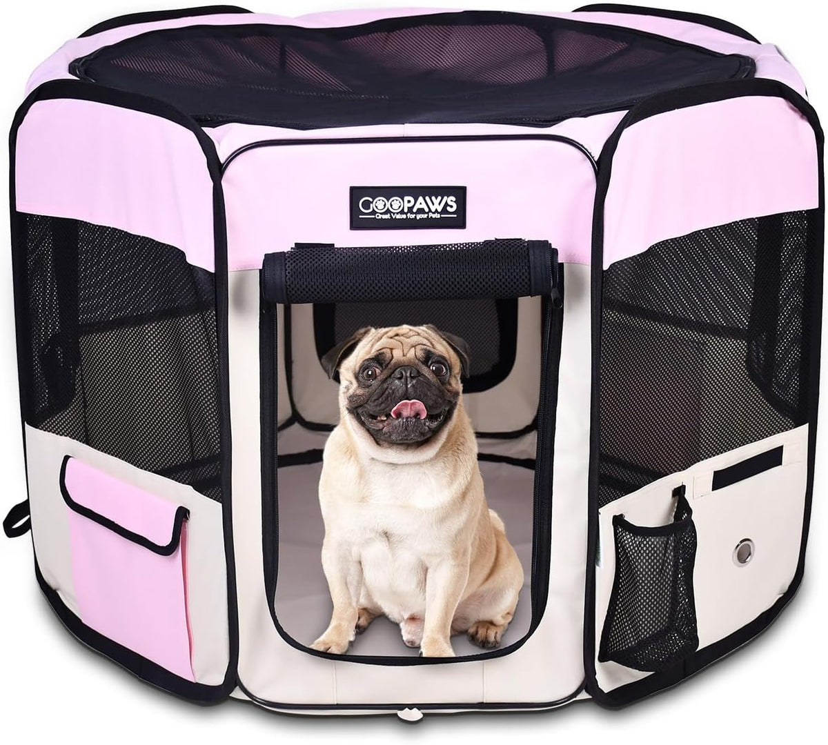 JESPET 61" Pet Dog Playpens - Pink / 36x36x24 Inch (Pack of 1)