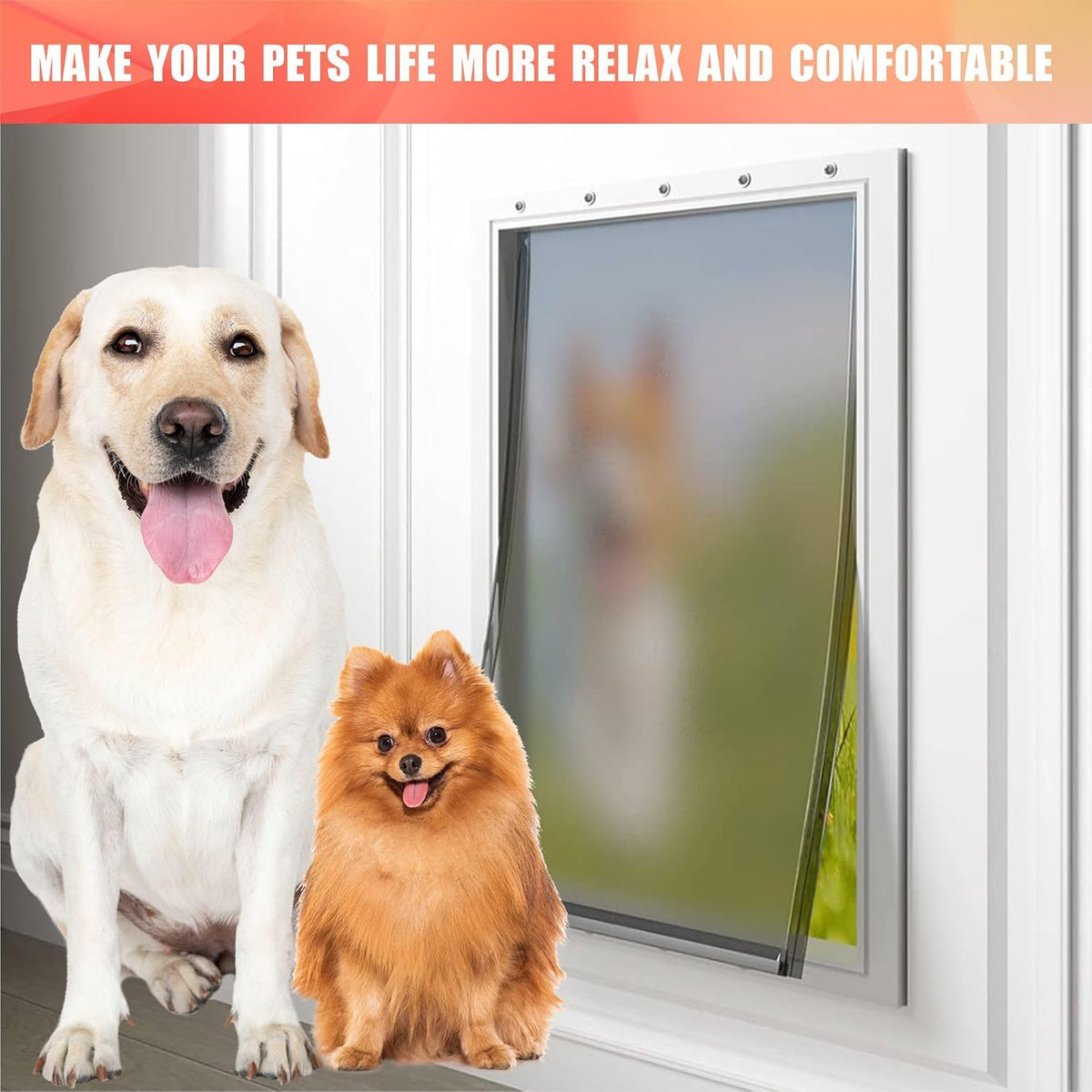 2-Pack Medium Dog Door Replacement Flaps with Screws – Essentials for Dogs - Medium*2 - image 4