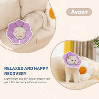 Avont Soft Cat Recovery Cone Collar, Adjustable Lightweight Kitten E-Collar for Small Dogs, Comfortable Neck Donut Stop Licking Scratching After Surgery -Purple(M)
