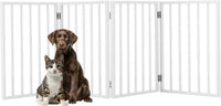 Pet Gate, 4-Panel Indoor Foldable Dog Fence for Stairs, Hallways - White / 4 Panel