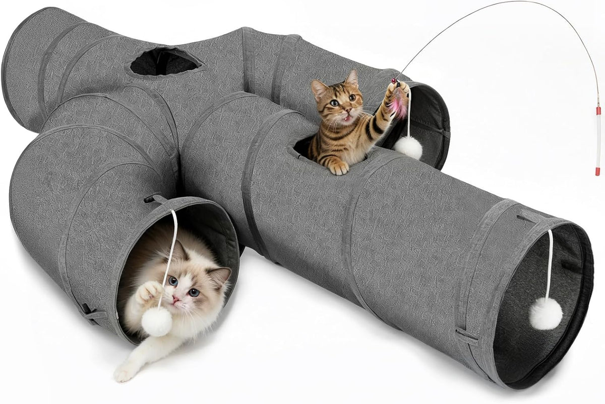 Ownpets Cactus Cat Tunnel 12" with Peek Holes for Indoor Large Cat - Cactus Shape / 12 Inches in Diameter