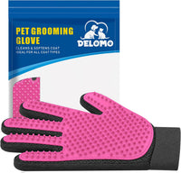 Pet Hair Removal Glove with 255 Silicone Tips for Dogs & Cats - Pink