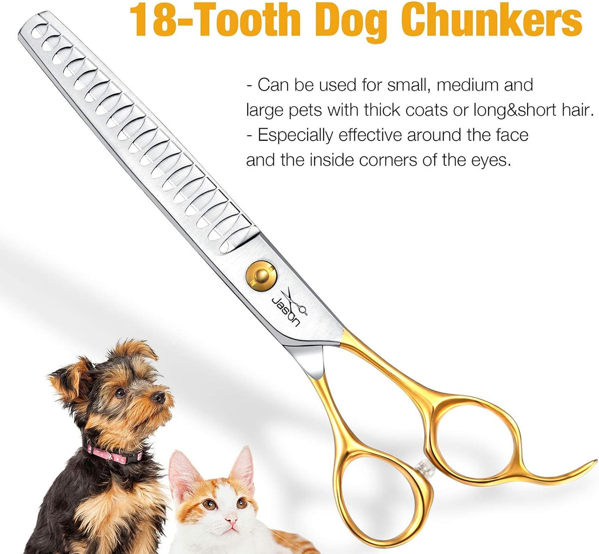 JASON dog grooming chunker scissors with T-shaped teeth in Japanese 440C steel - view 4