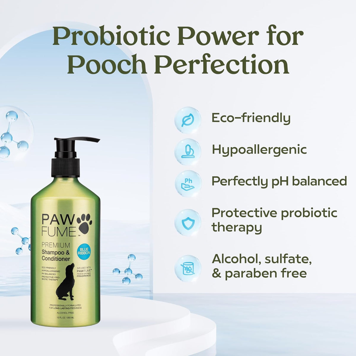PAWFUME Deshedding Dog Shampoo and Conditioner, Show Dog - Shampoo & Conditioner Blue Ribbon / Pack of 2 - image 3