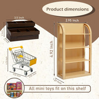 kimo 180-piece mini grocery store playset with metal shopping cart and cash register - view 3