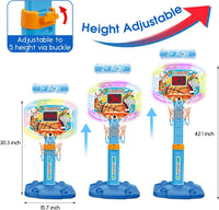 Kids Basketball Hoop, Adjustable Toddler Basketball Hoop Set for Ages 1-3 – Fun for Kids & Family - Multicolor - image 3