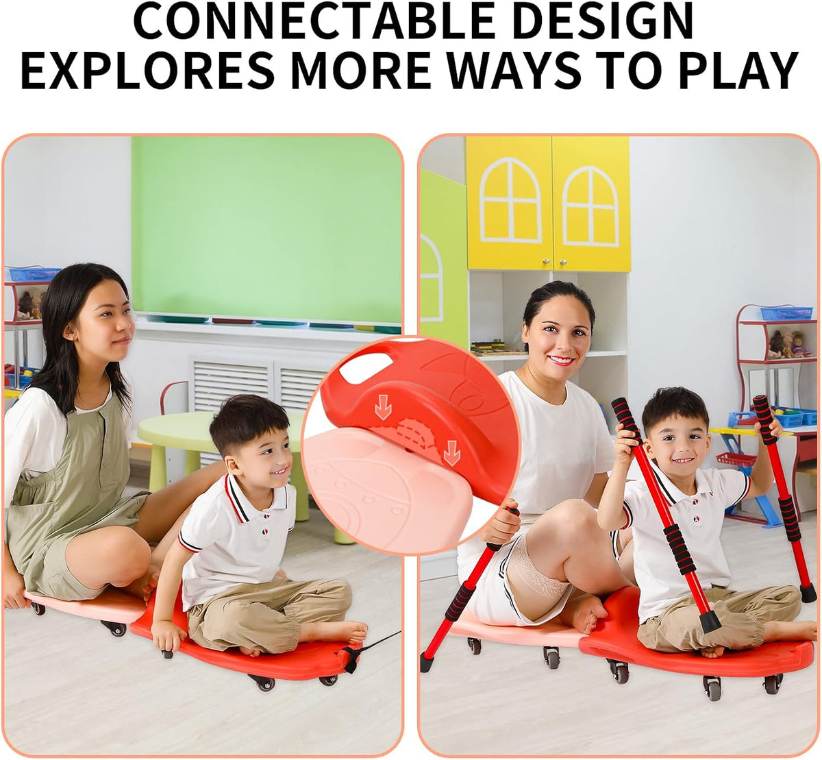 LLYJJKUWL large plastic scooter board for kids with side handles and swivel wheels - view 11