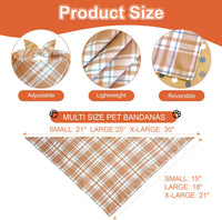 Spring Summer Dog Bandanas Large 3PCS, 6 Pattern Floral Scarf – Essentials for Dogs - plaid-fall / X-Large - image 3