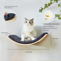2 Set Cat Wall Steps, Wooden Cat Climbing Shelf for Wall - Curved - image 3