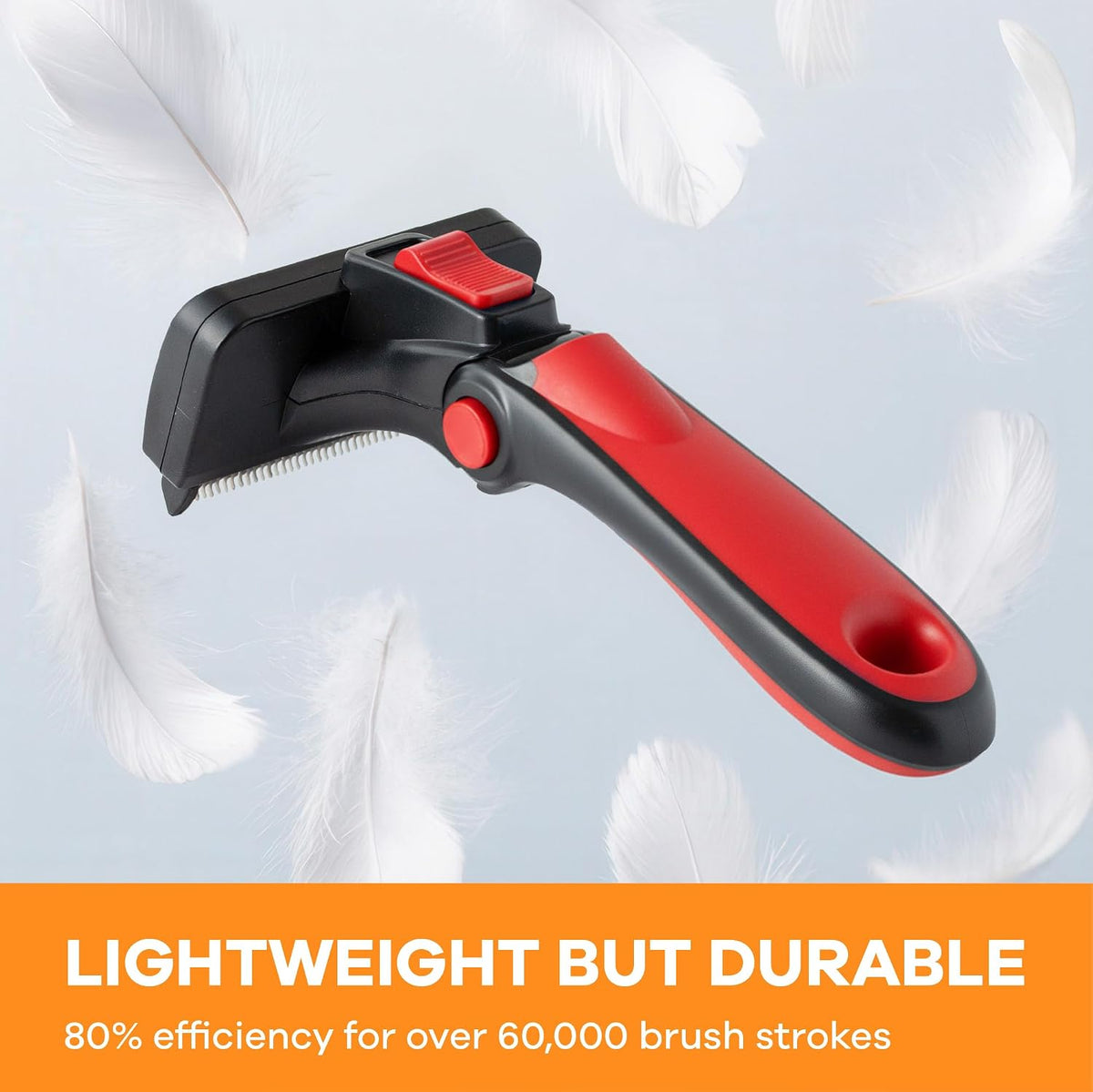 Deshedding Brush for Short/Medium-Hair Dogs & Cats - red / Small - image 4