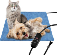 Outdoor Pet Heating Pad for Dogs - S: 17.7"x17.7"-Blue