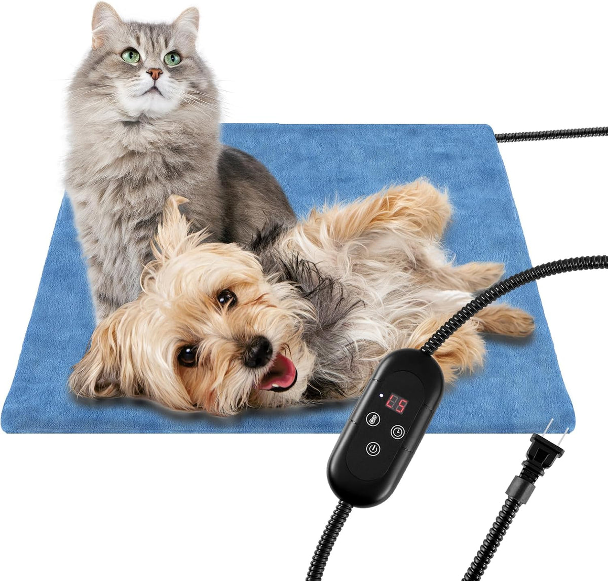 Outdoor Pet Heating Pad for Dogs - S: 17.7"x17.7"-Blue