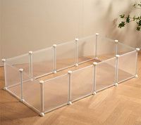 LURIVA Transparent Clear Small Animal Playpen, Guinea Pig Cages - 12 Panels