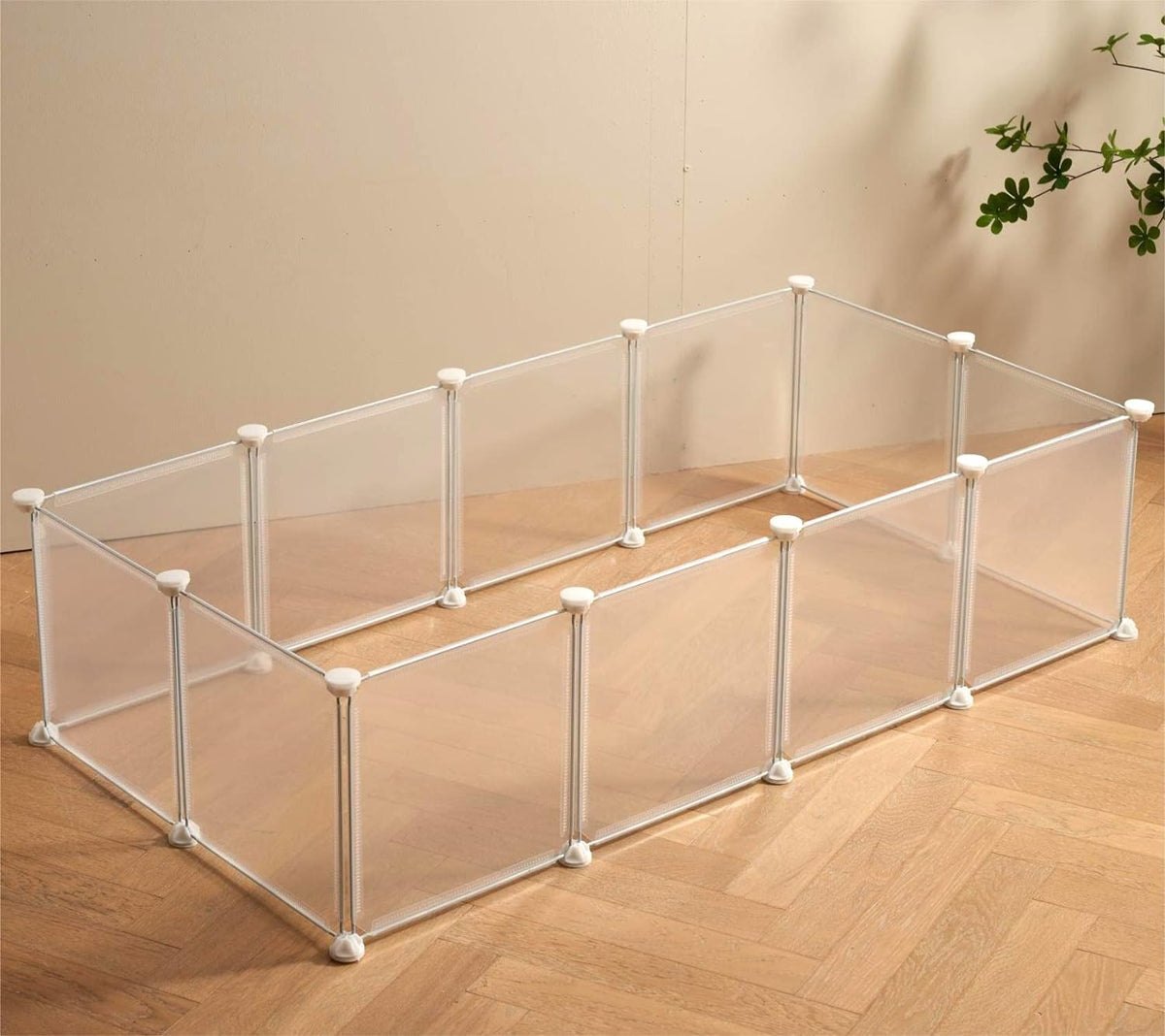 LURIVA Transparent Clear Small Animal Playpen, Guinea Pig Cages - 12 Panels