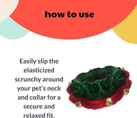 Huxley & Kent Ruff Pet Scrunchy | Elf (Extra-Small) | Festive Christmas/Holiday Neckwear for Dogs/Cats | Fun Stretchable Costume Accessory | Soft Collar with Bells