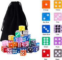 AUSTOR 100 Pcs 12mm Dice 6 Sided Game Dice Set with a Drawstring Pouch – Fun for Kids & Family - Translucent Square, 12mm - image 3