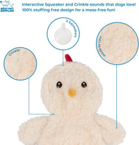 Best Pet Supplies Bunny Buddy Squeaky Plush Dog Toy, Beige - Crinkle Chicken (Cream) / Large - image 2