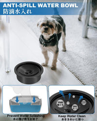 No Spill Dog Water Bowl, Slow Drinking Non Spilling Water Dish - Black - image 2