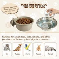 2Pcs Pets Lightweight Stainless Steel Bowl - Gray-Small - image 4