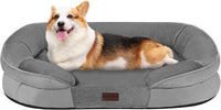 Orthopedic Waterproof Medium Dog Bed Sofa, Gel Memory Foam, 36" – Essentials for Dogs - Medium Grey / Medium(36 x 25.5 x 6 inch)