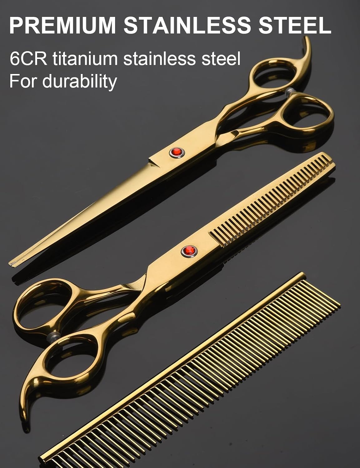 Dog Grooming Scissors Kit - Gold 3 Piece / 3 - image 4