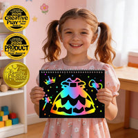 ZMLM Scratch Paper Art-Crafts Gift: 2 Pack Rainbow Notebooks Supplies - ‌hot Pink - image 2