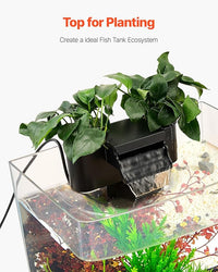 VEVOR Fish Tank Aquarium, 3.5 Gallon Arch Ultra-Clear GPPS Starter Smart Tank Adjustable 3 Color Lighting, Self Cleaning System Fishbowl for Freshwater & Saltwater Fish Home, Office, or Pet Use