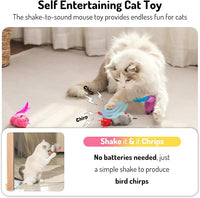 Hanging cat Toys mice with Squeaky Sound 3PCS, Retractable Teaser Toy, Interactive cat Toys for Indoor Bored Kitten Self Play Chase Exercise, Mental Physical Stimulation for All Breeds