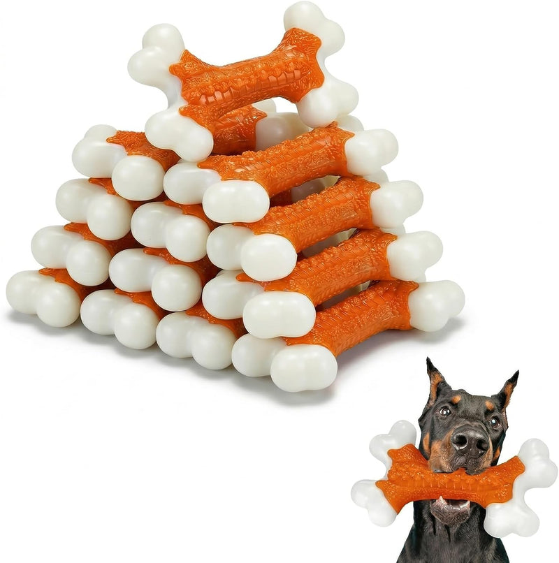 Kseroo Tough Dog Chew Toys for Aggressive Chewers 20-90lbs, Red – Essentials for Dogs - 10PC-Peanut Butter-Orange
