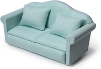 Cutemini white 1/12 scale dollhouse loveseat couch with pillows - view 5