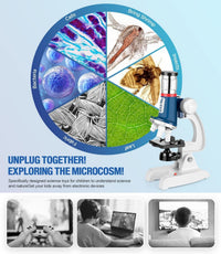 Uarzt 58-Piece Kids Microscope Kit with Carrying Case - Blue - image 4