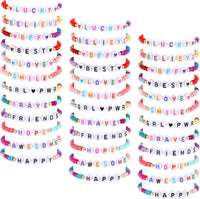 Cunno kids friendship bracelets with letter beads and colorful glass beads - view 3