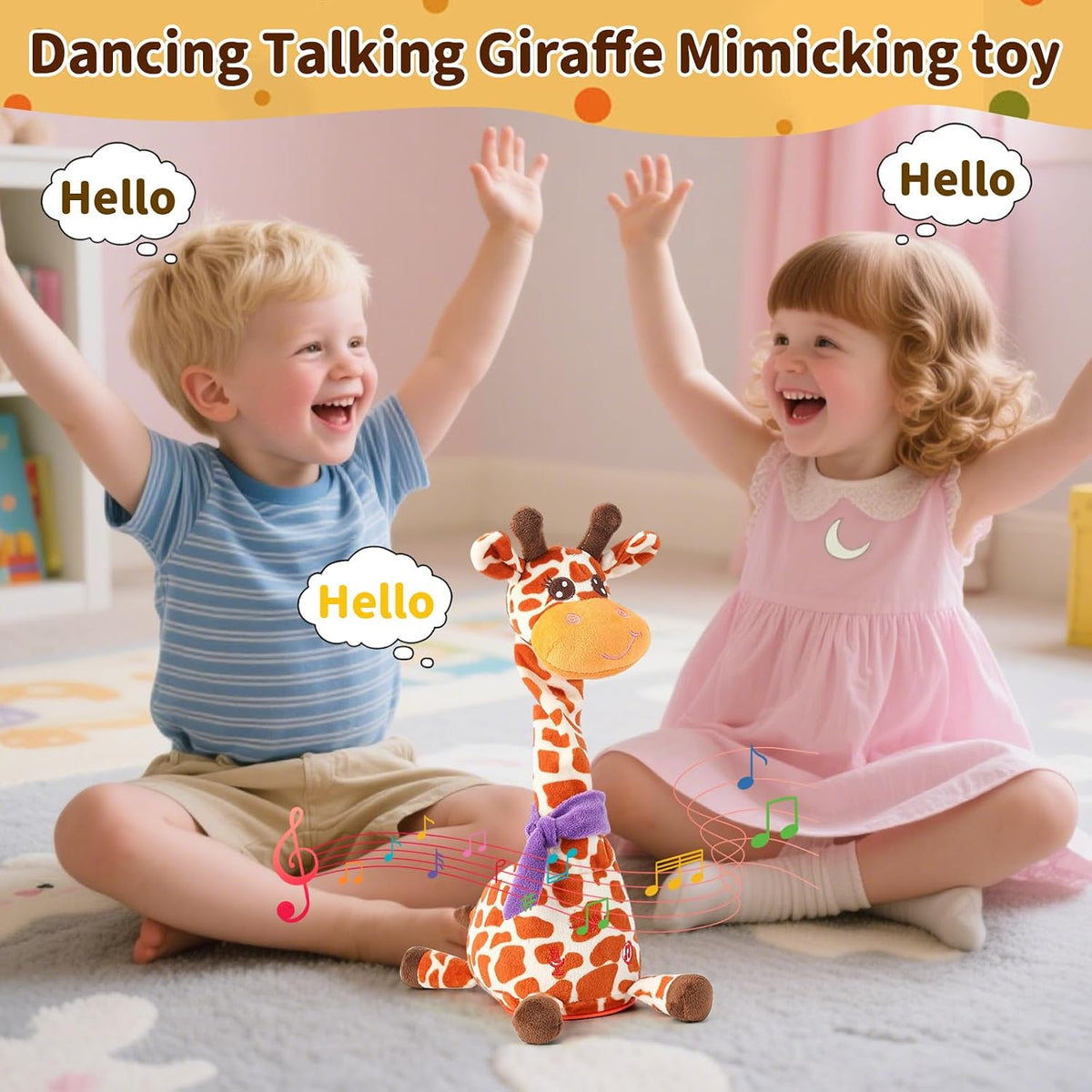 Emoin Adjustable Volume Control Dancing Cactus Toy Talking Cactus Toy - Dancing giraffe toy-adjustable volume - image 3