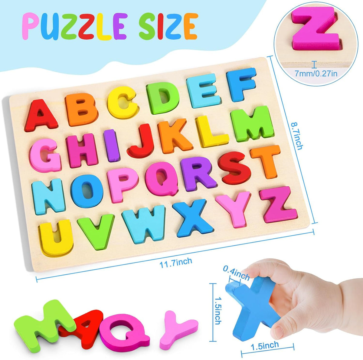 Attmu Wooden Puzzles for Toddlers - Multi / 2 Pcs - image 3