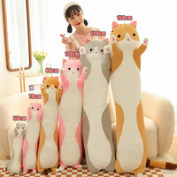 Long Cat Plush Pillow Soft Cat Hugging Pillow Stuffed Animal Pillow - Pink / 43.30 inches - image 4