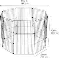 IRIS USA 8-Panel Exercise Pen, Heavy Duty - 42"H / Black - image 2