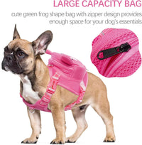 Dog Backpack Harness, No-Pull Dog Backpack with D-Ring, Frog, M - Pink Pig / Small - image 2
