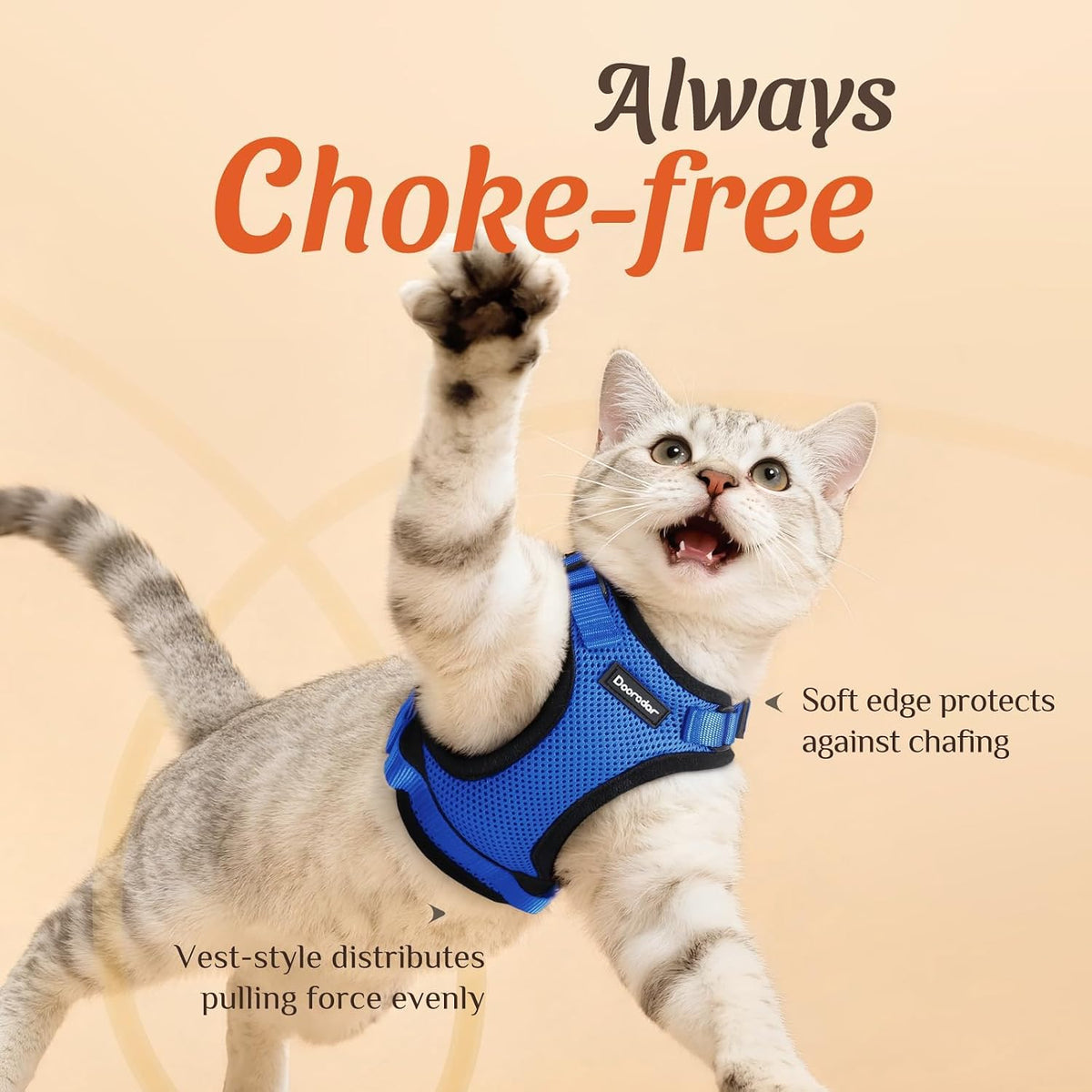 Cat Harness and Leash Set, Adjustable and Escape Proof - Blue / S - image 2