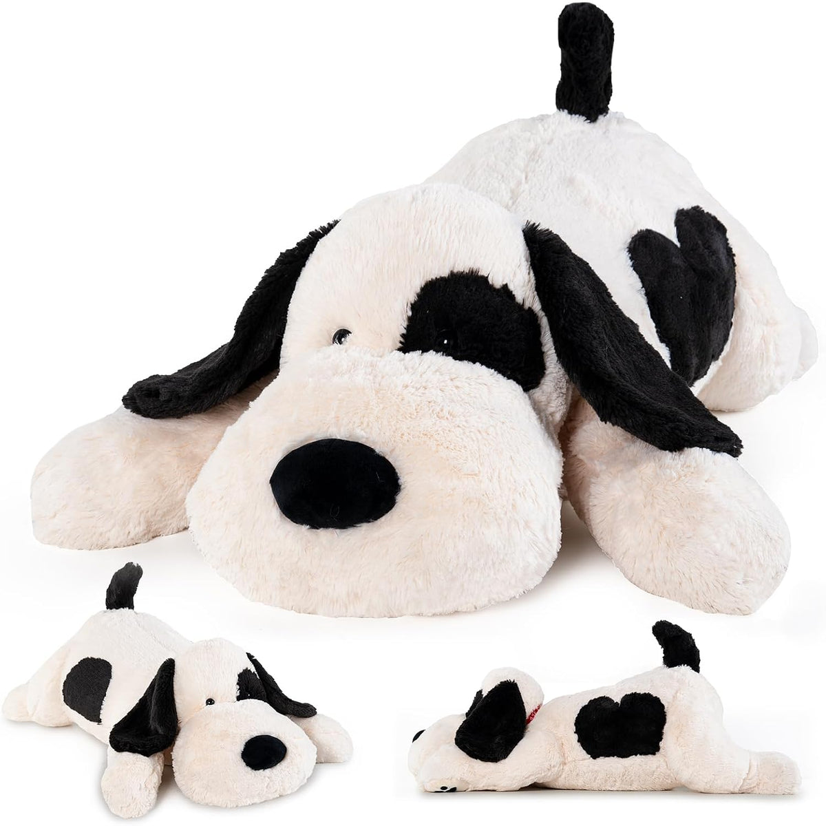 meowtastic Dog Weighted Stuffed Animals, Plush Pillow for Kids – Fun for Kids & Family - Black & White Dog / Medium / Dog