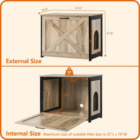 Cat Litter Box Enclosure, Hidden Litter Box Furniture - Greige / 27.6"L x 19.7"W x 21.7"H - image 4
