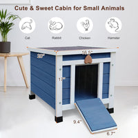 Cat House for Outdoor Cats - Blue(with Mat) - image 2
