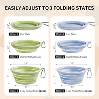 Collapsible Dog Bowls 2-Pack - 12 OZ Macaron Blue and Green - image 4