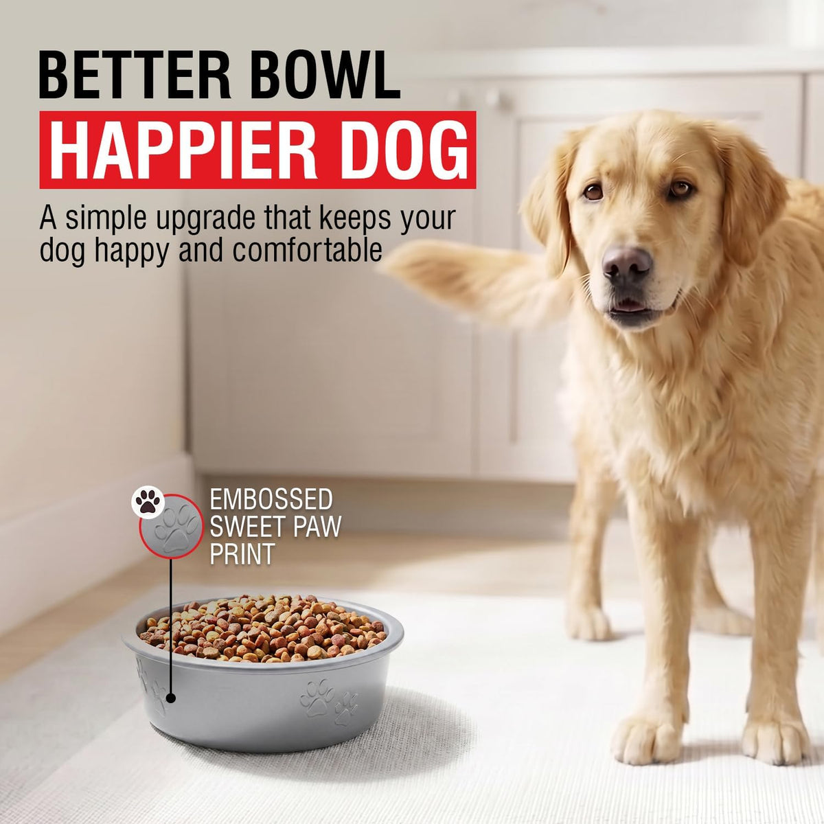 Loving Pets Dolce Luminoso Dog Bowl, Non-Skid Plastic Bowl - Small / Silver - image 3