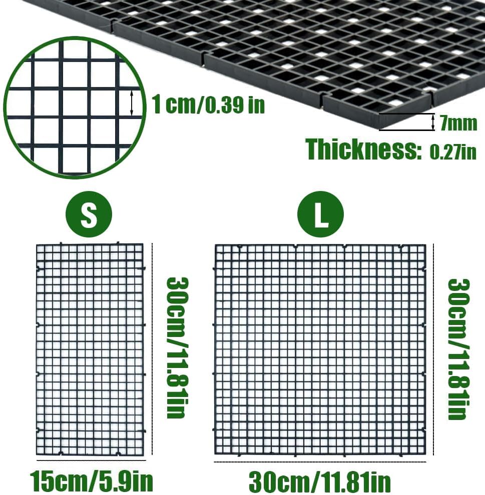 LINLAN 4 Pieces 11.8x11.8in Aquarium Grid Plastic - S 12pcs - image 2