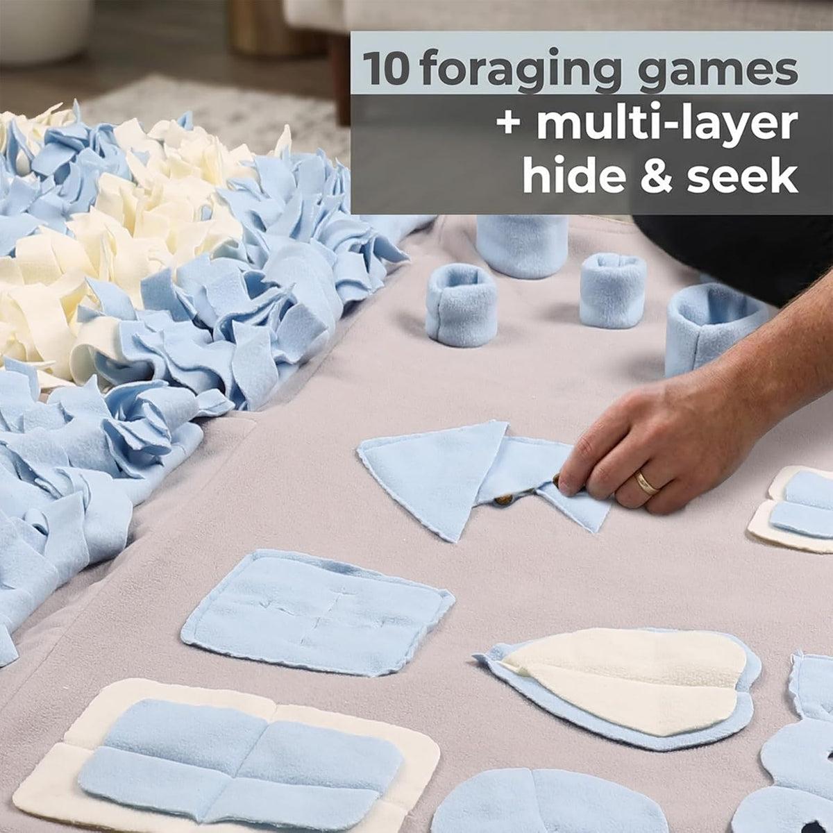Snuffle Mat for Dogs: Slow Food Interactive Experience – Essentials for Dogs - Grey / Large 38x38 inch - image 3