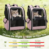 Lekereise Dog Carrier Backpack for Small Medium Dogs Cats up to 18 lbs - Pink / M-Mesh Window - image 4